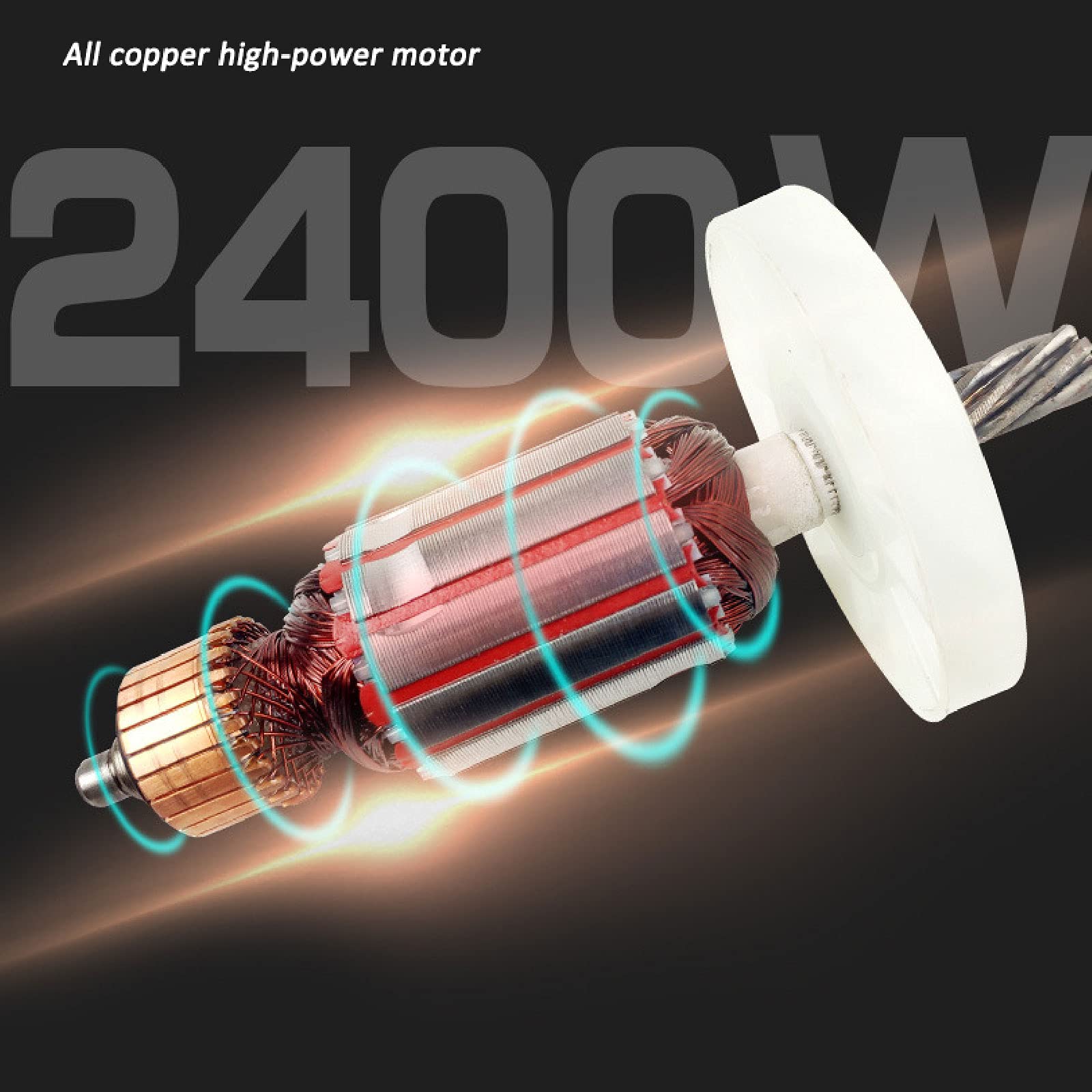 Mezclador de Cemento eléctrico de Mano de 2400 W, Ajustable, con 6 velocidades, para hormigón, mortero, lechada y Yeso (Amarillo)