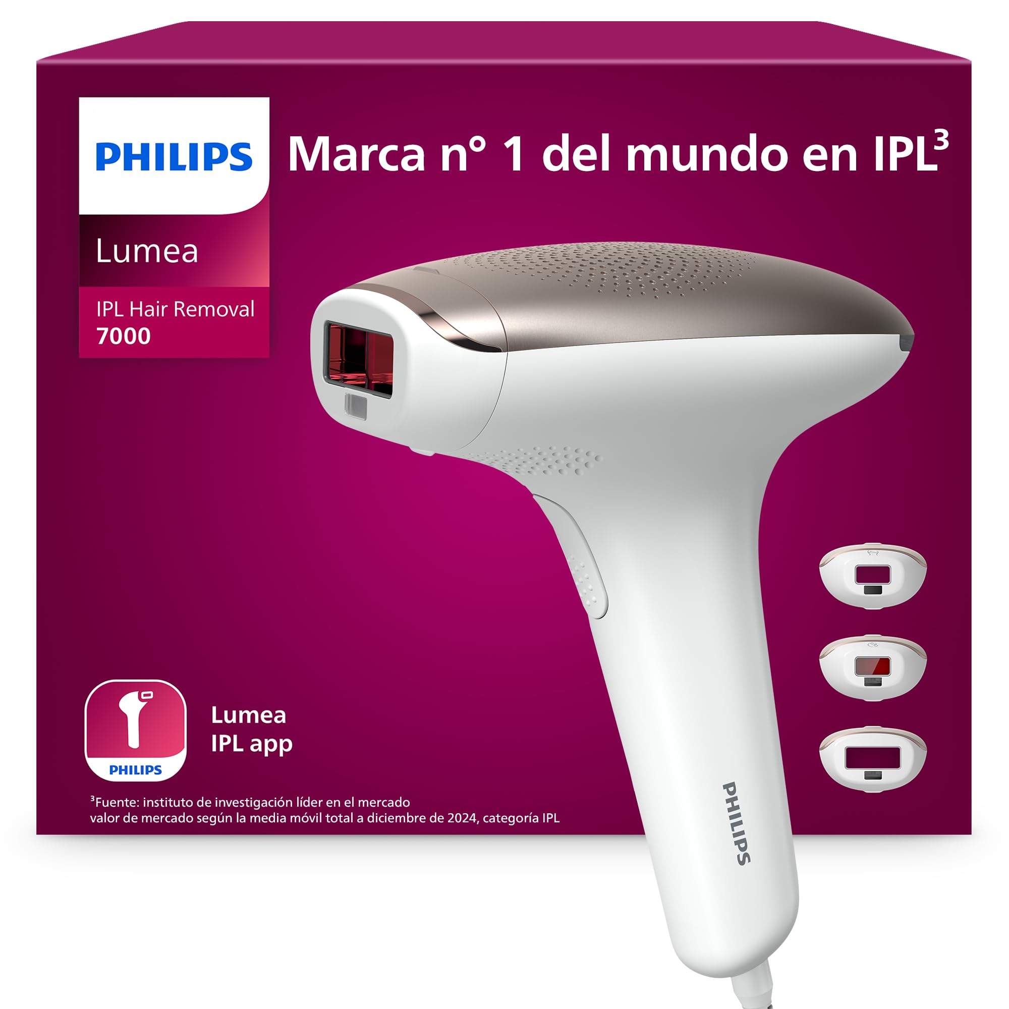 Philips Lumea Serie 7000, Depiladora Luz Pulsada, IPL, Piel Suave Desde Casa...