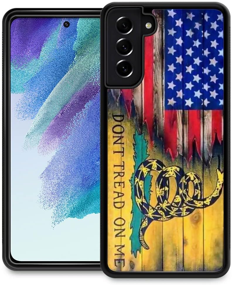 DJSOK Compatible with Samsung Galaxy S21 Plus Case,Don't Tread On Me USA Flag Luxury Pattern Design Hard PC Scratch-Proof Soft TPU Shockproof Anti-Fall Protective Case for Samsung Galaxy S21 Plus