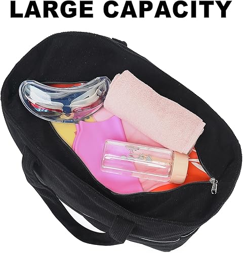 Miniatura 9 de Bolso grande de playa con asas para mujer, impermeable, a prueba de arena, con cremallera, para usar en la piscina, el gimnasio, el supermercado, al