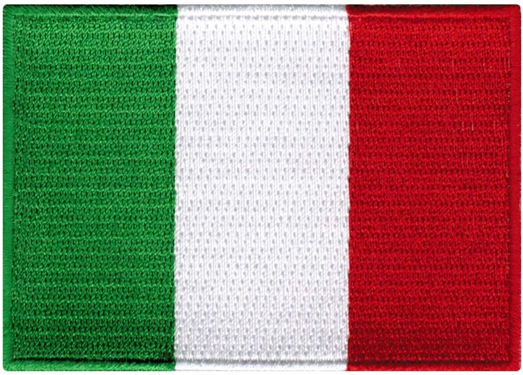 Cypress Collectibles - Italy Flag Patch - Embroidered Appliqué - European Country Velcro®-Brand Fasteners Patches - Dimensions: 3.5" x 2.5"