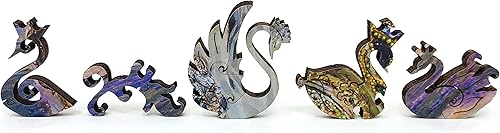 Miniatura 5 de Rompecabezas de madera para adultos con piezas de forma única, fabricado en los Estados Unidos por FoxSmartBox - 400 piezas - The Swan Princess