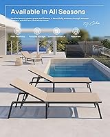 Vista 4 de Tumbona de Aluminio para Exteriores - Silla de Descanso Plegable y de Montaje Libre para Exteriores con 5 Respaldos Ajustables, Silla de Patio