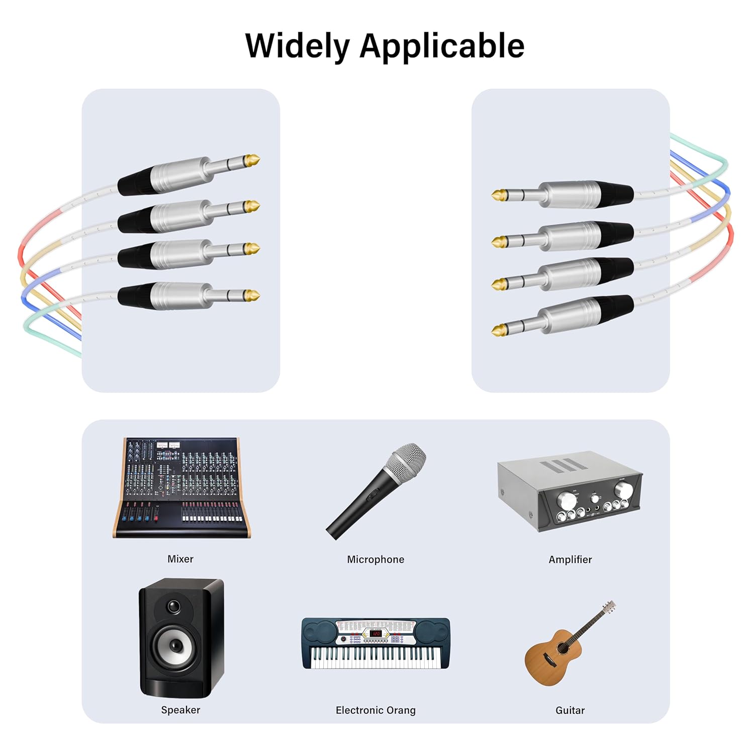 PRORECK 10ft Snake Cable, 4-Channel Shielded Audio Cable 1/4'' TRS, with Color-Marked Connectors for Professional Stage, Studio, and Live (PR-TRS-4 * 10)