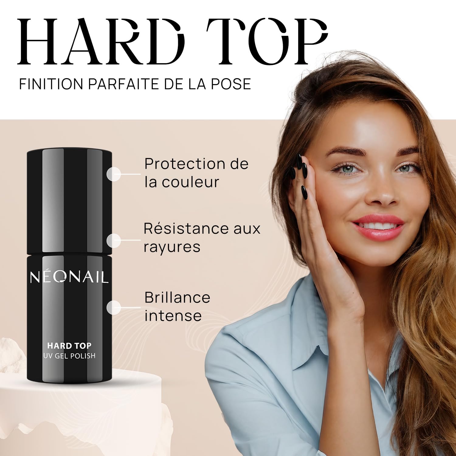 NÉONAIL UV Set Hard Base 7,2 ml et Hard Top 7,2 ml - Vernis à Ongles - Base Coat - Top Coat - Gel Polish - Nail Art