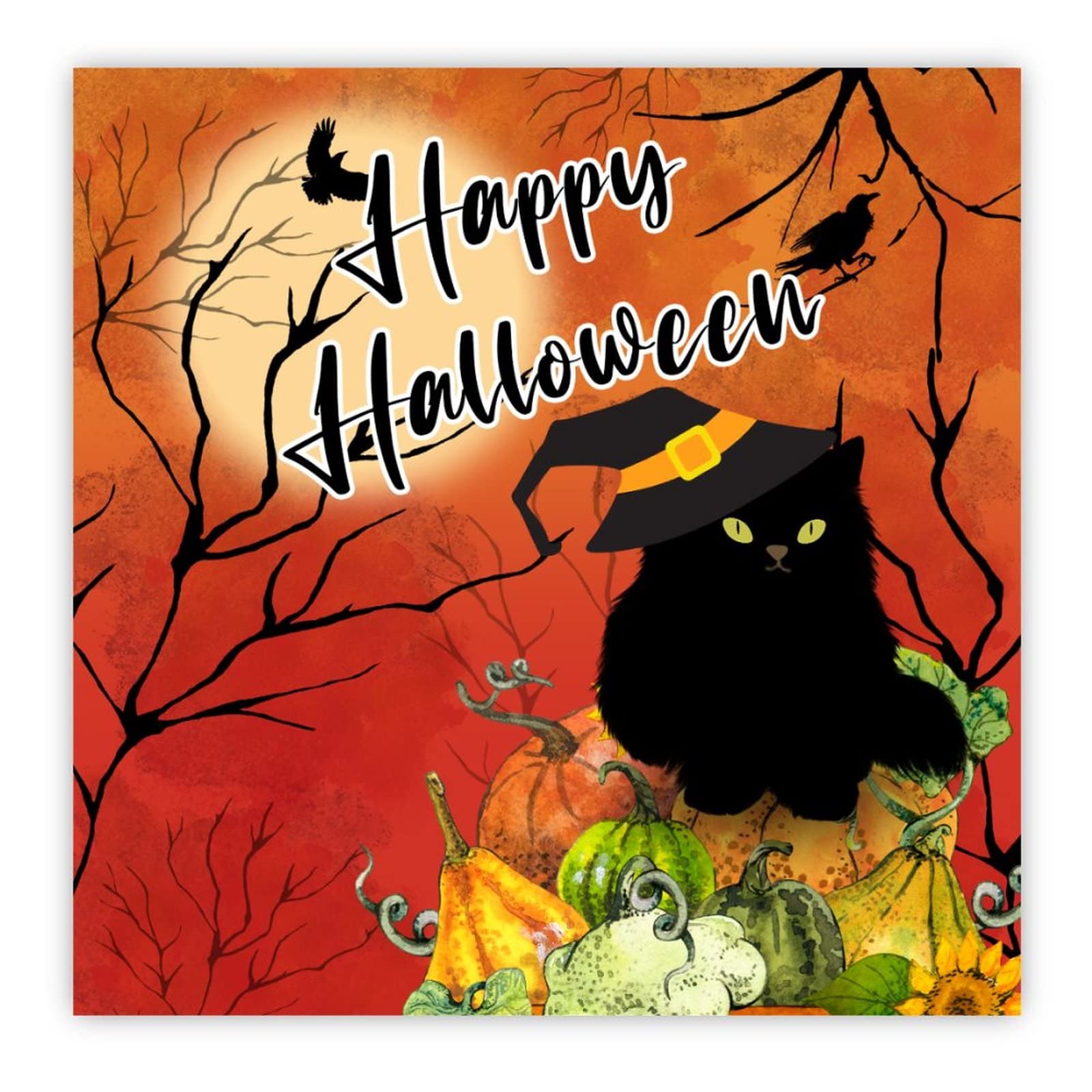 Décoration murale antique Happy Halloween en bois noble avec finition rétro