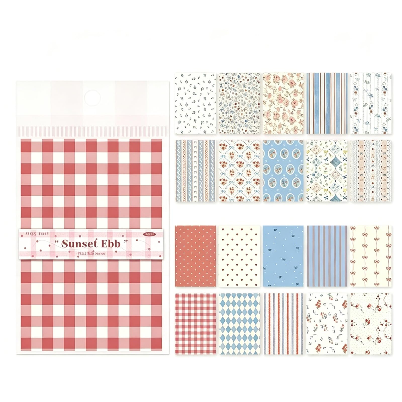 30 Sheets Scrapbook Paper,5.5*8.3 inches Retro Country-Style Scrapbooking Decorative Paper,10 Different Styles Plaid and Floral Patterns for DIY Crafts,Scrapbooking,Art Journaling,Card Making