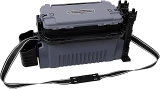 Fishing Tackle Box Large Tackle Box, Tackle Storage Organizer Fishing Storage Box 2 Layer Fishing Tackle System with 2pcs Rod Holder, 2pcs Cup Holder, 1pc Carrying Strap