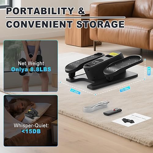 Miniatura 6 de Under Desk Elliptical Machine, Electric Seated Pedal Exerciser,Elliptical Leg Exercisers for Seniors,Mini Ellipse Leg Exerciser with Remoter,12