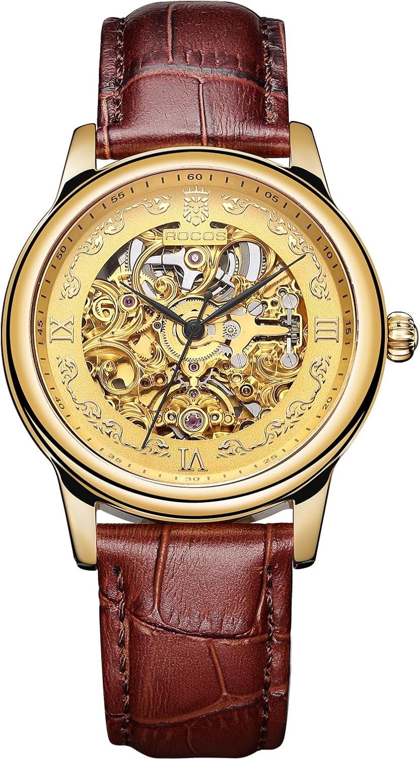 ROCOSJEWE R0106 Automatic Watch for Men – Luxury Gold