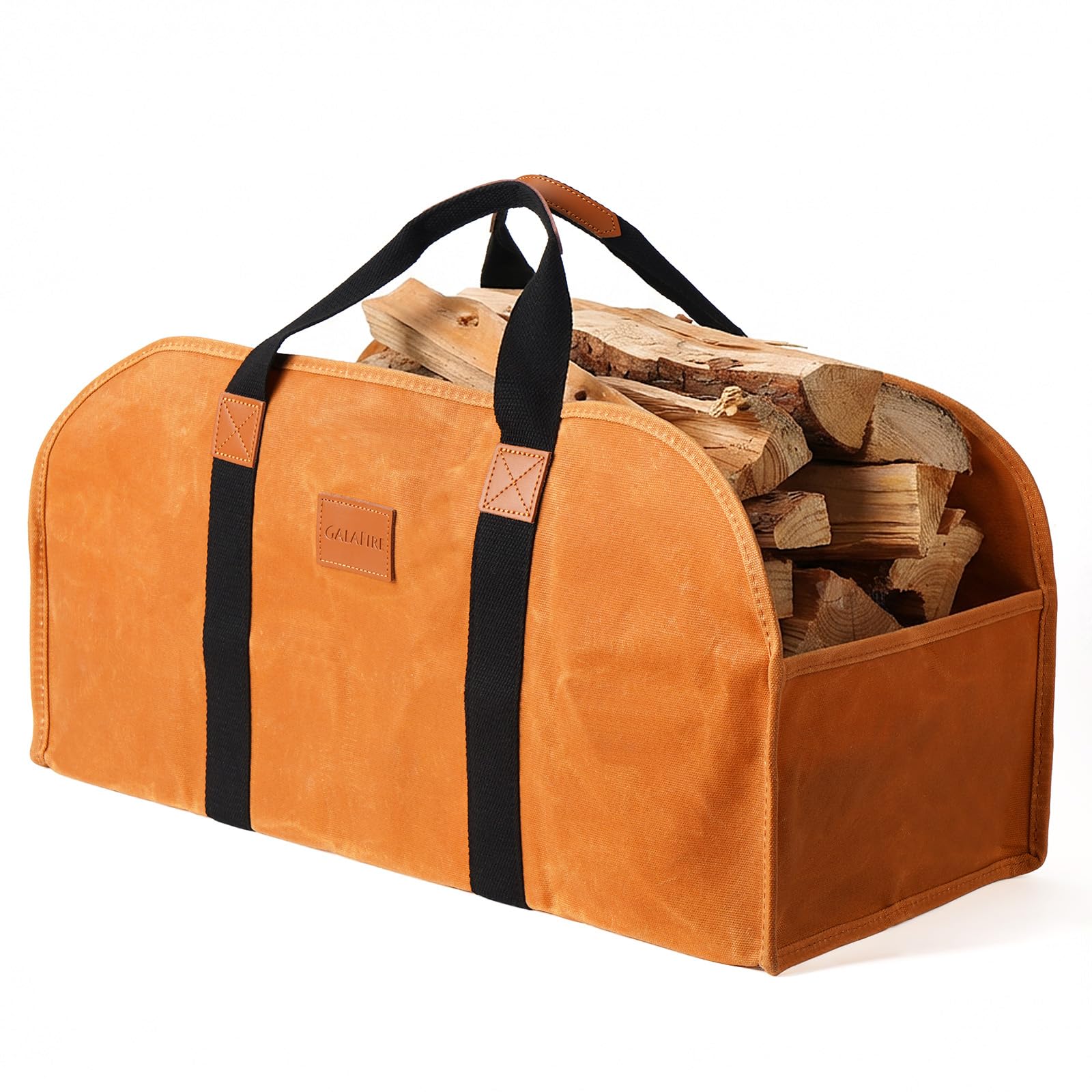 Snapklik.com : Log Carrier For Firewood, Waxed Canvas Durable Fireplace