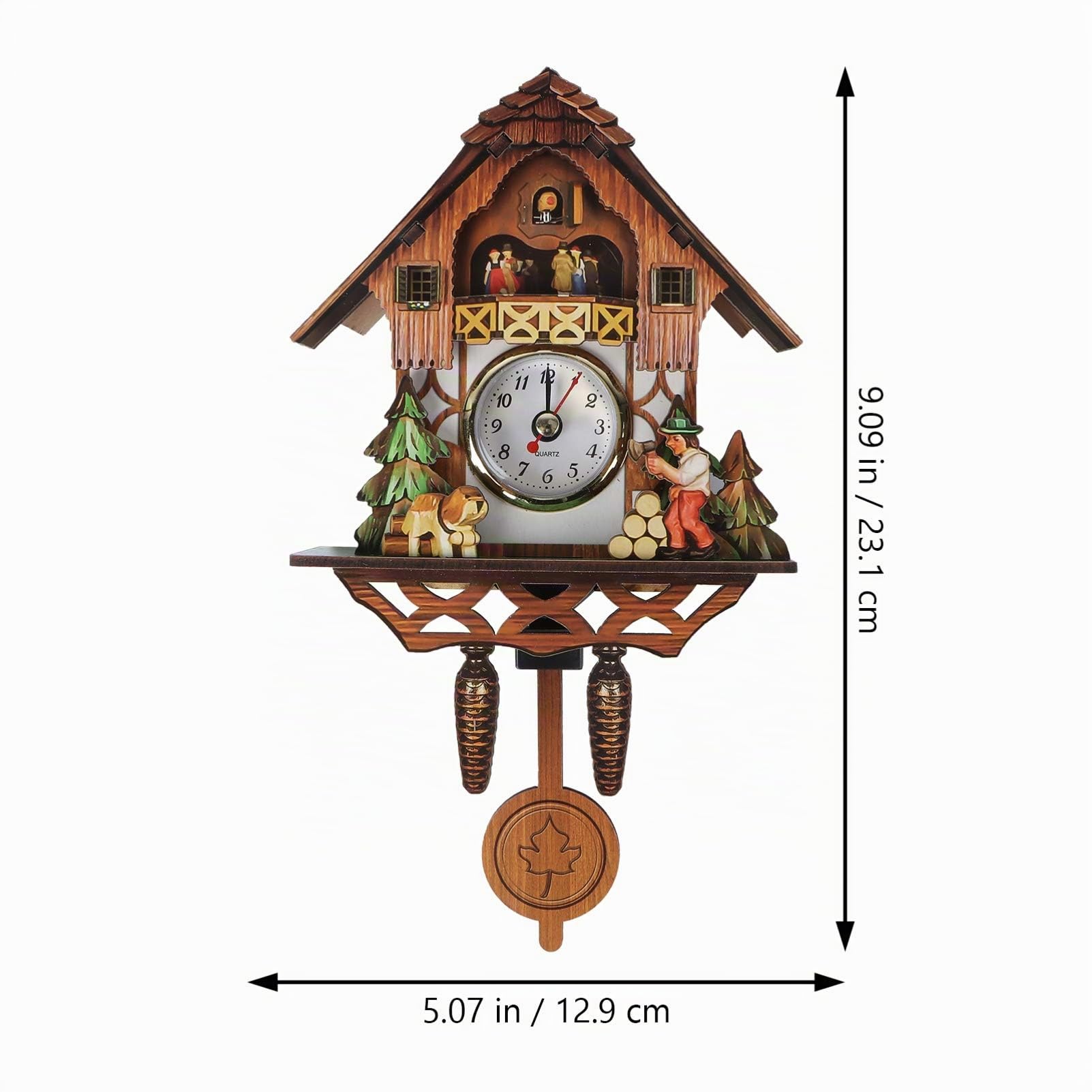 VOSAREA - Reloj de pared de madera con forma de cuco de péndulo antiguo para decoración del hogar y la habitación de los niños