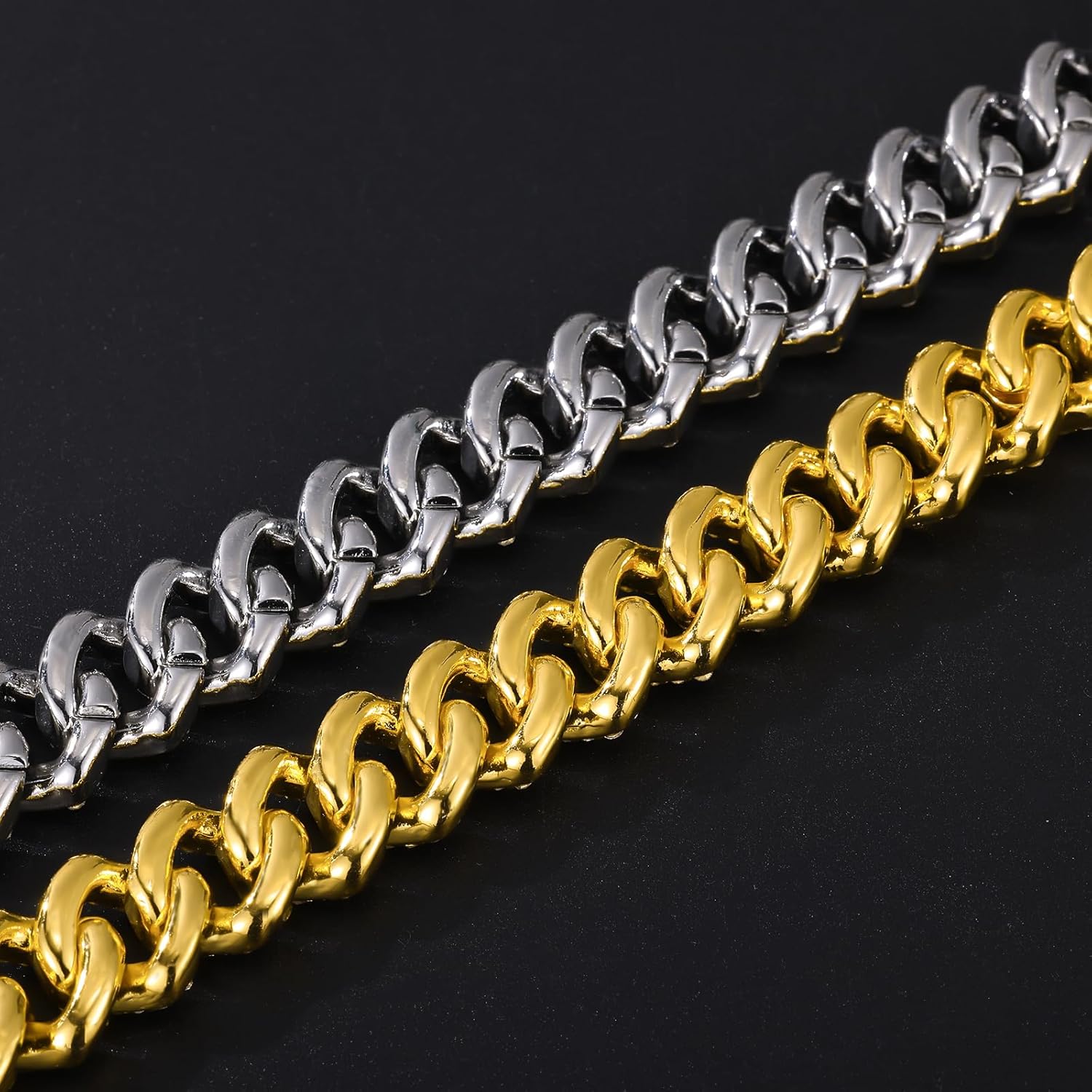 Saintda Cuban Link Chain for Men Women Iced Out Silver/Gold/Rose Gold Miami Cuban Necklace Bling Diamond Chain Hip Hop Jewelry with Gift Box - Image 9