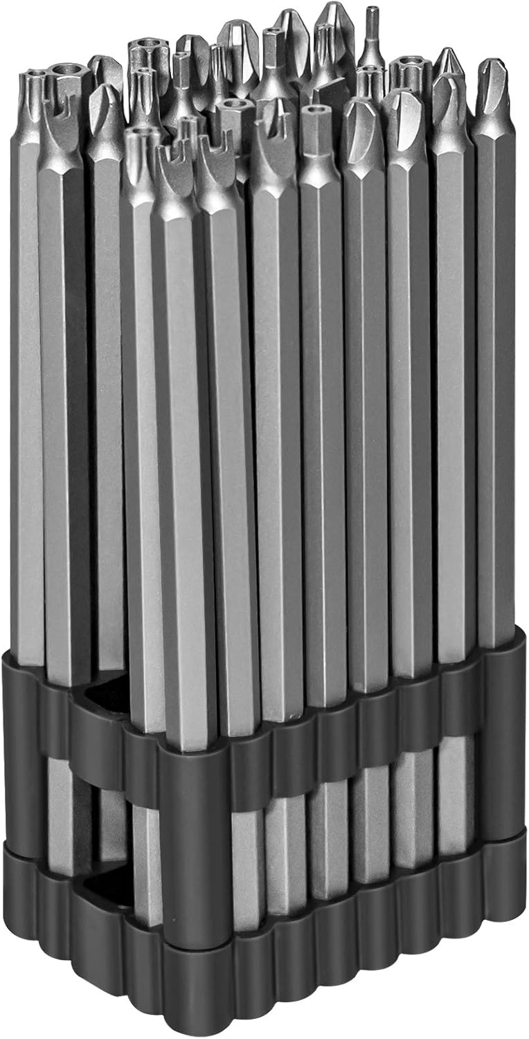 InPower Extra Long Security Power Bit Set, 32 Piece 6" Long Security