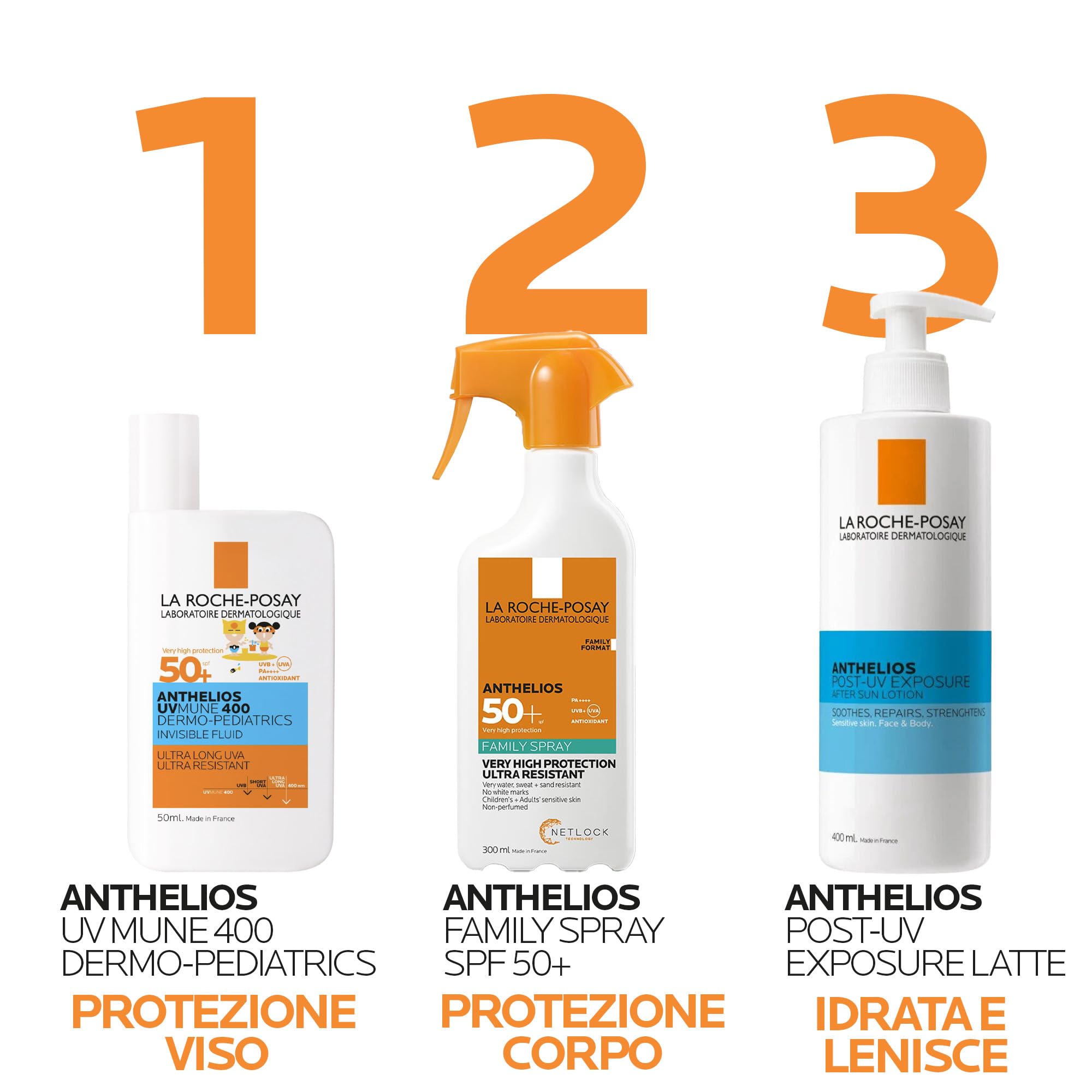 La Roche-Posay Anthelios Invisible Family Spray LSF 50+, wodoodporny spray przeciwsłoneczny bez substancji zapachowych dla dzieci i dorosłych, 300 ml