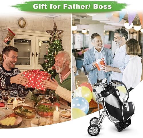 Vista 11 de 10L0L plumas de golf con soporte de bolsa de golf, regalos novedosos con 3 piezas, de aluminio para oficina, escritorio, bolsa de golf, soporte