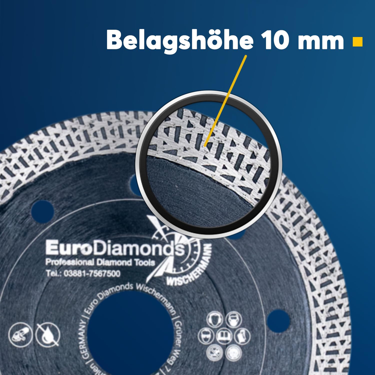 Juego de diamante (Granito Super Cut, bajo profesional 3pieza, baldosas (, extra fino, 125 mm