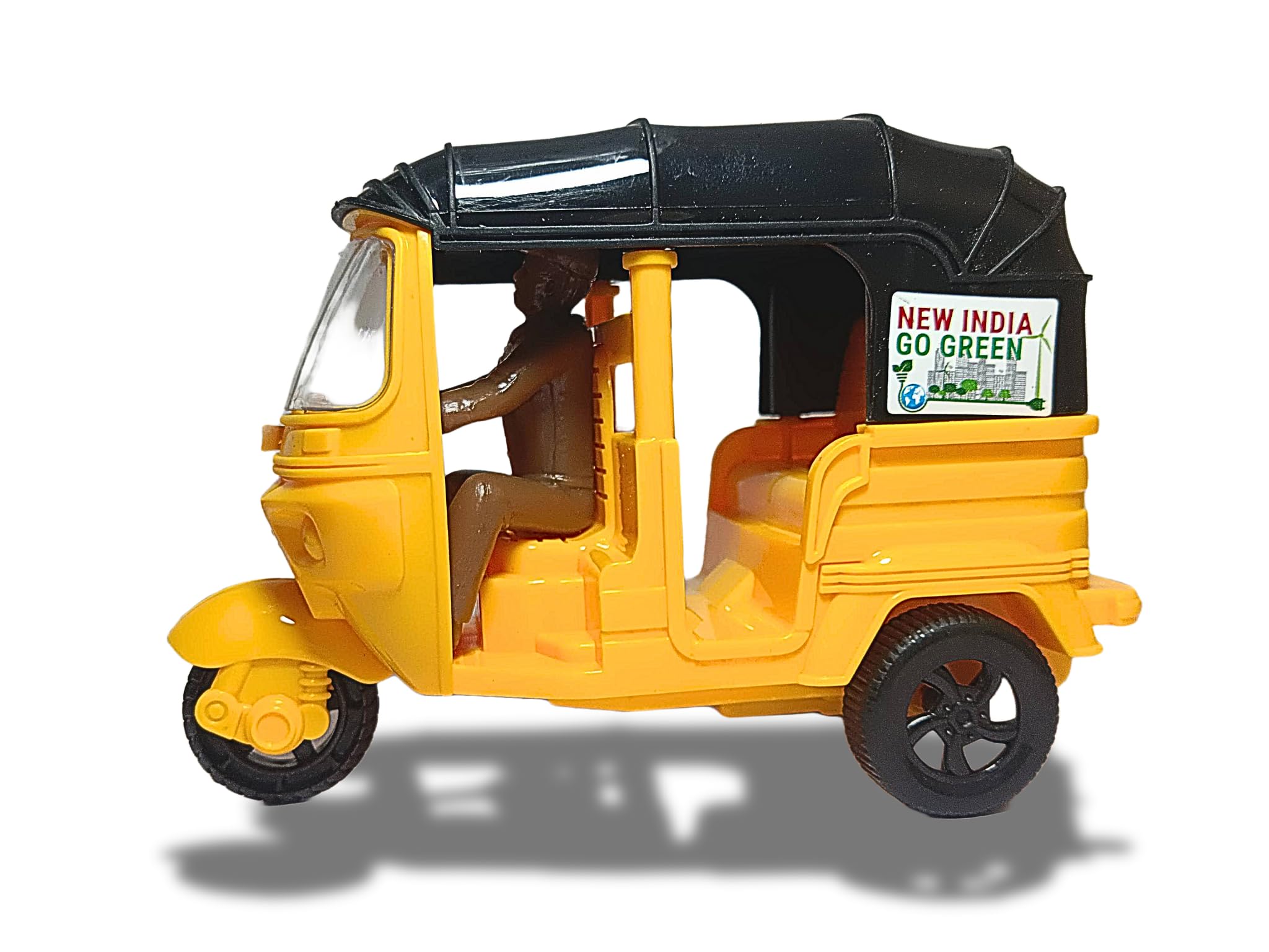 Pull Back Auto Rickshaw Toy for 3+ Years Kids | Vehicle Toy | Toys for Kids | Enjoying Kids |Toy| Big Size | Pack of 1pcs (Yellow & Black) (B0DH2THDPF) Amazon Price History, Amazon Price Tracker