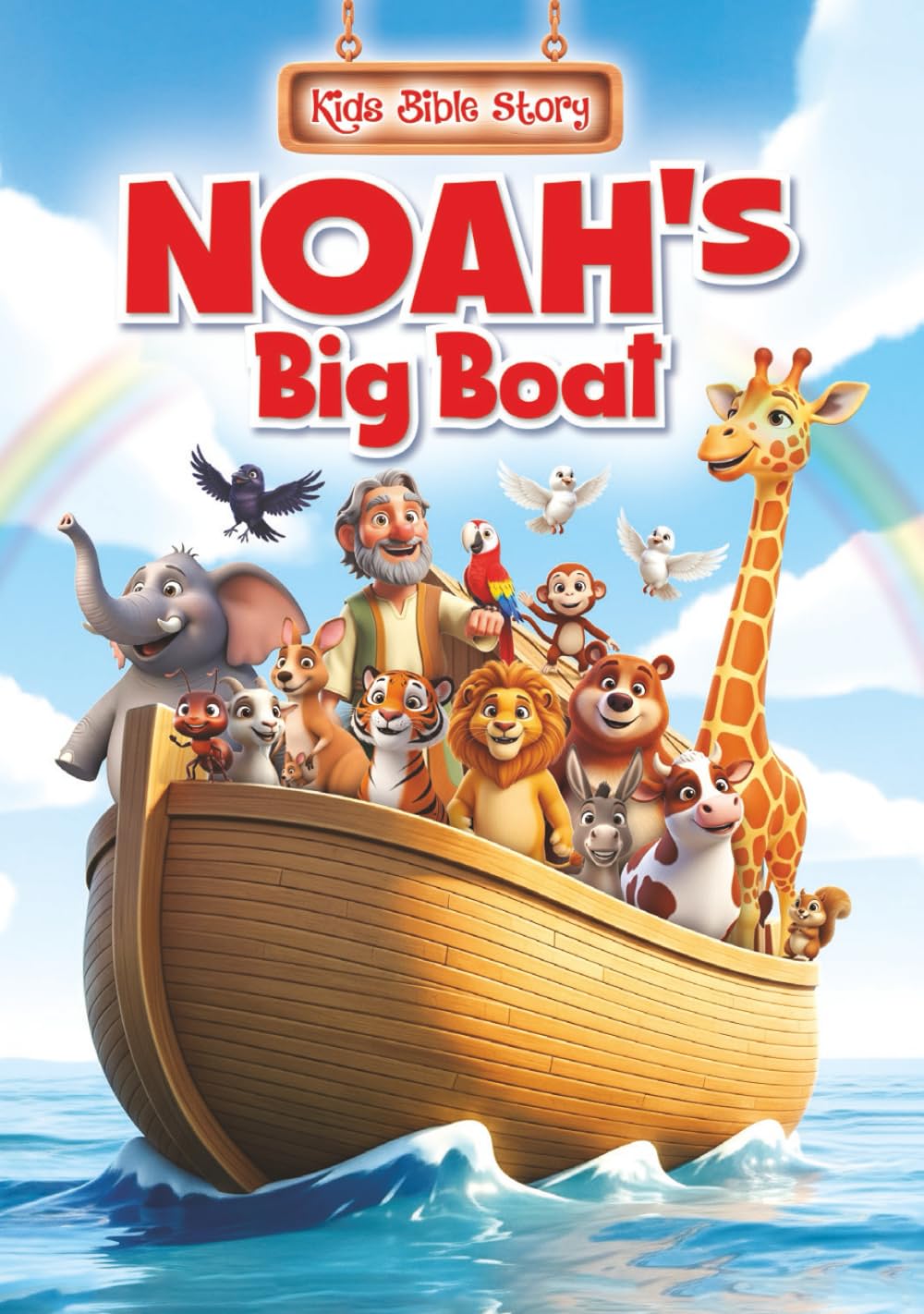 Kids Bible Story, NOAH's Big Boat: A cinematic Bible storybook with 80 pages of beautiful 3D illustrations, consistent character designs, and visually guided storytelling.