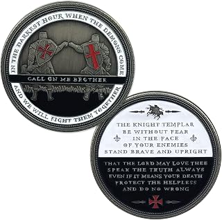 Knight Templar Challenge Coin Call On Me Brother Religious Red Cross Commemorative Coin Gift