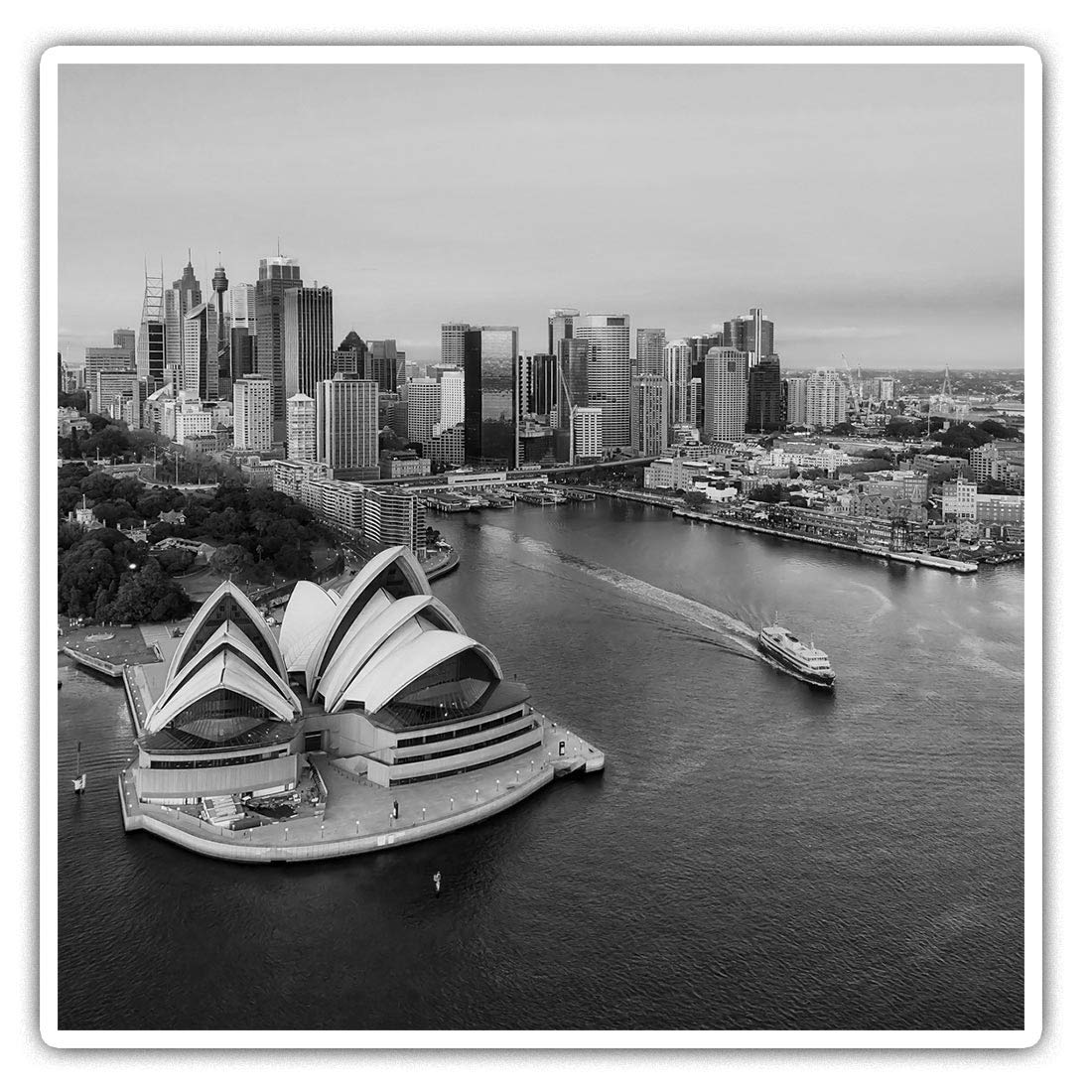 Destination Vinyl Ltd Multi 2 X 7.5Cm Square Vinyl Stickers - Sydney Opera House Australia Decals 37191
