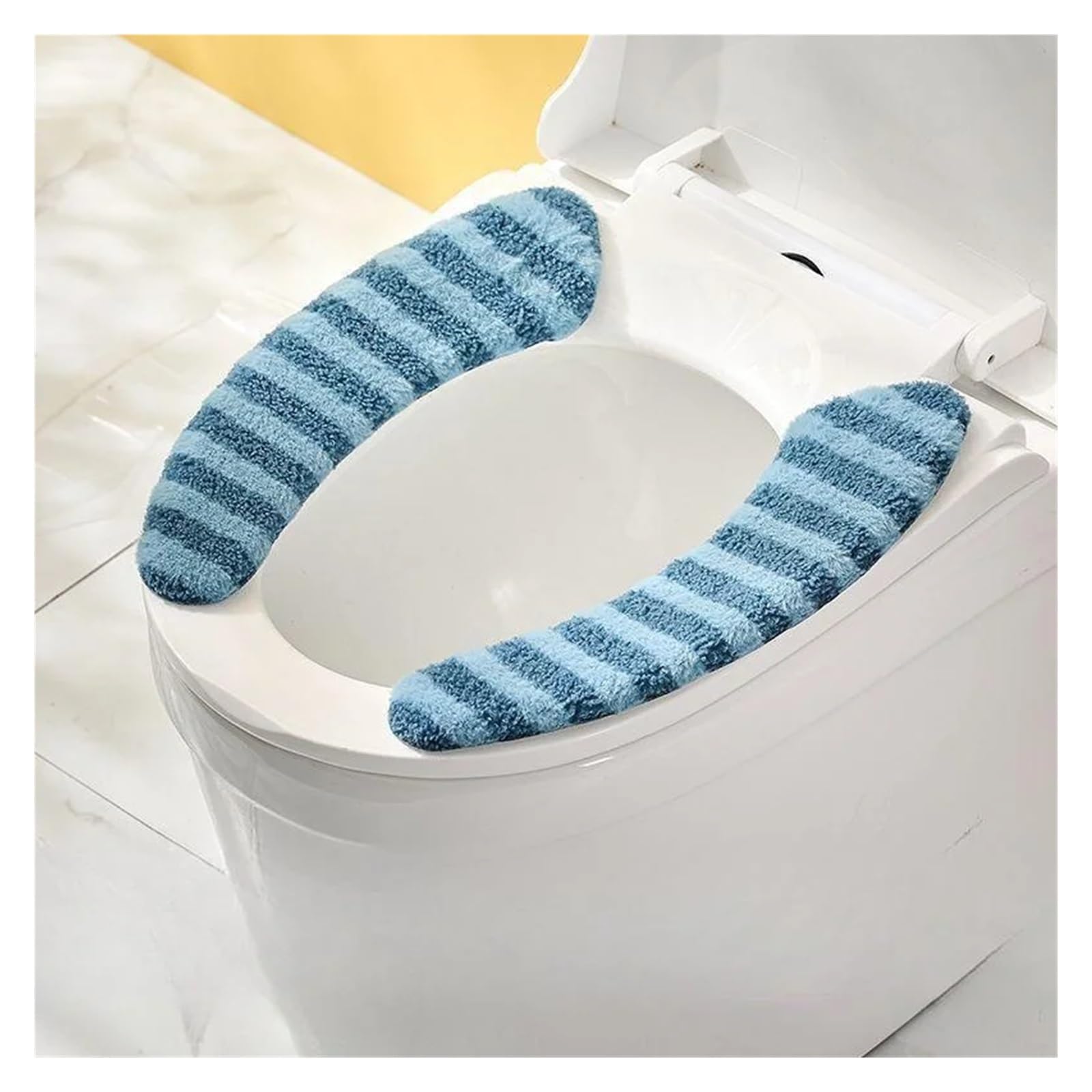 QMVDOJR Toilet Seat Cushion Cover Washable Soft Warmer Cover Thickened Toilet Mat(Blue)