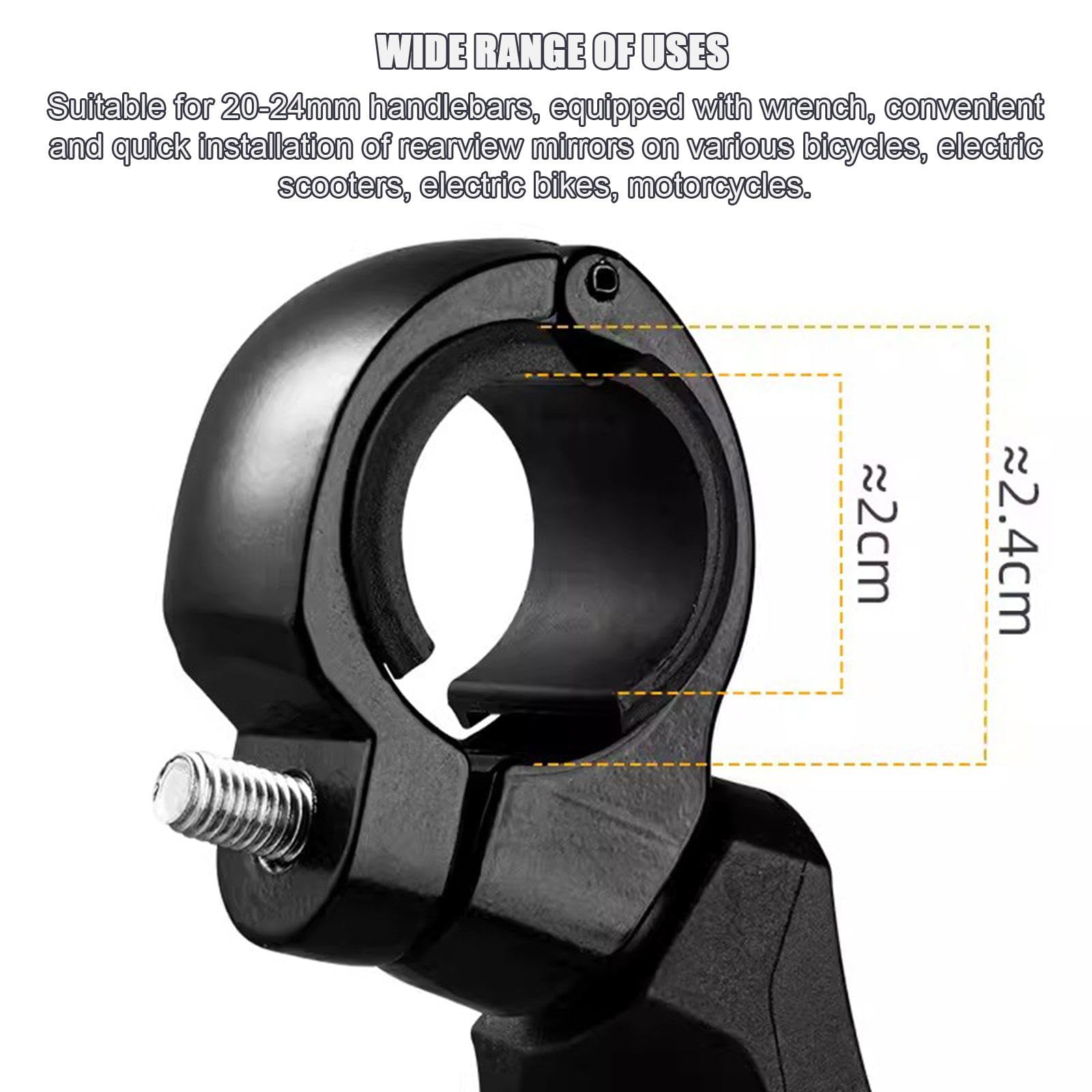 Miroir de Vélo de Guidon Lentille Acrylique de Rétroviseur de Vélo de Rotation à 360 ° Accessoires de Rétroviseur de Vélo Sûrs pour Vélo de Route de Montagne Scooter Moto,1 Pair