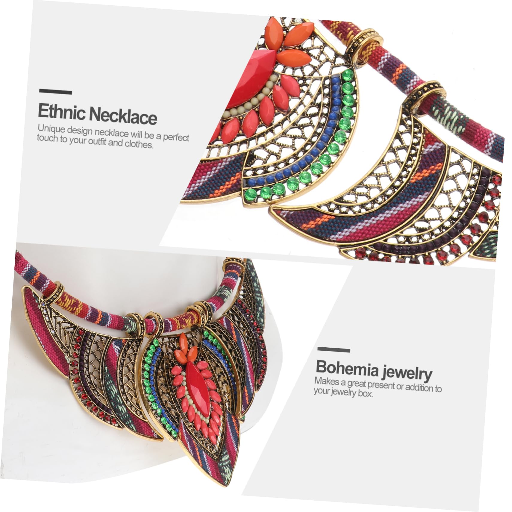 Collar Babero Joyería De Mujer Collar De Gargantillas es Hechos A Mano J es De Estilo Étnico De Cuentas Multicolor Atractivo Aleación Accesorios