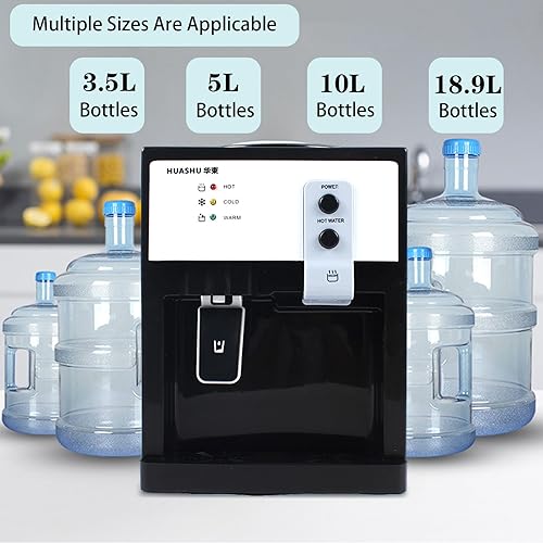 Miniatura 2 de Dispensador de enfriador de agua eléctrico, dispensador de enfriador de agua de encimera de carga superior de 5 galones, mini dispensador de