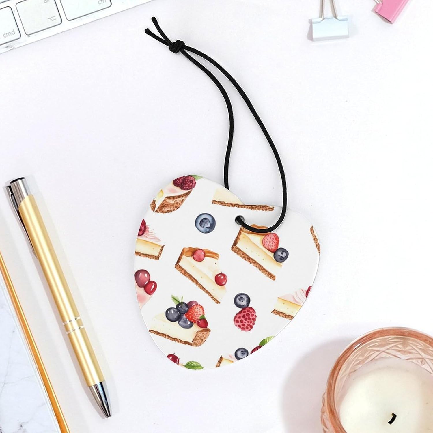 Berry Cheesecake Car Air Freshener Hanging Car Scent Cards Decor Interior Accessories