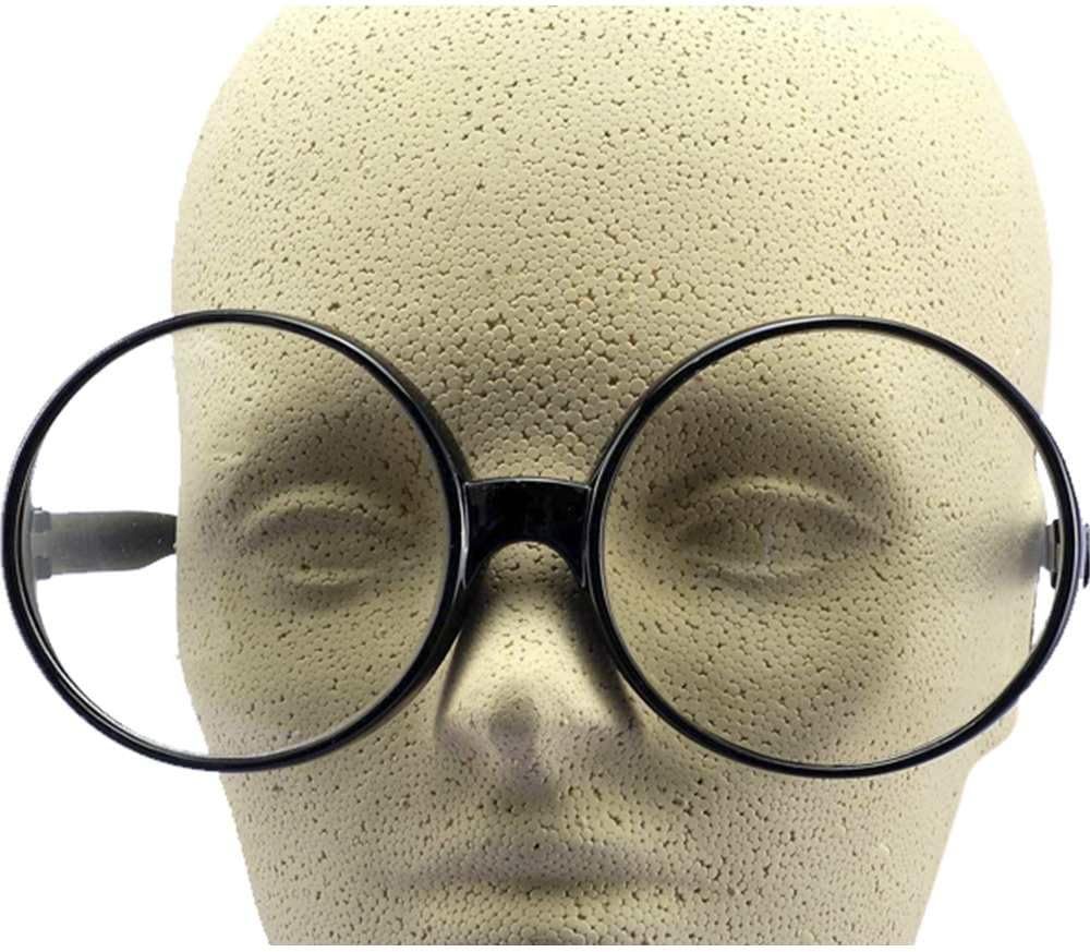 Big Round Eye Glasses - Black