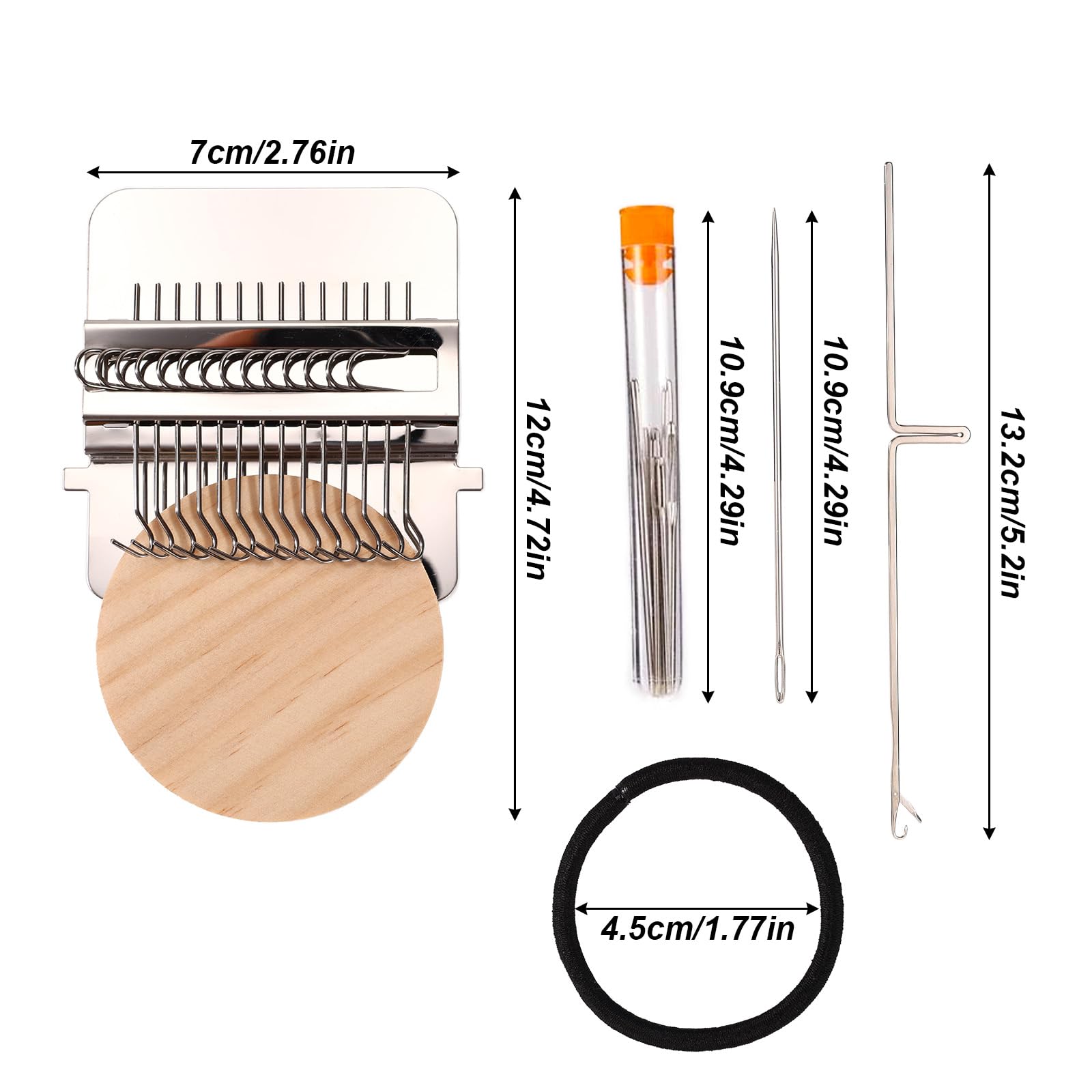 Kit de Telar Parches Tejido, Kit Telar Mini Zurcir Speedweve Herramienta Remiendo Portátil para Reparación Rápida Jeans Ropa Suministros Artesanía Costura Tejido Retazos (14 Ganchos)