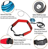 Vista 3 de UCEDER Entrenador estacionario para natación, cinturón de resistencia con cuerda elástica, arnés de entrenamiento de natación para ejercicio