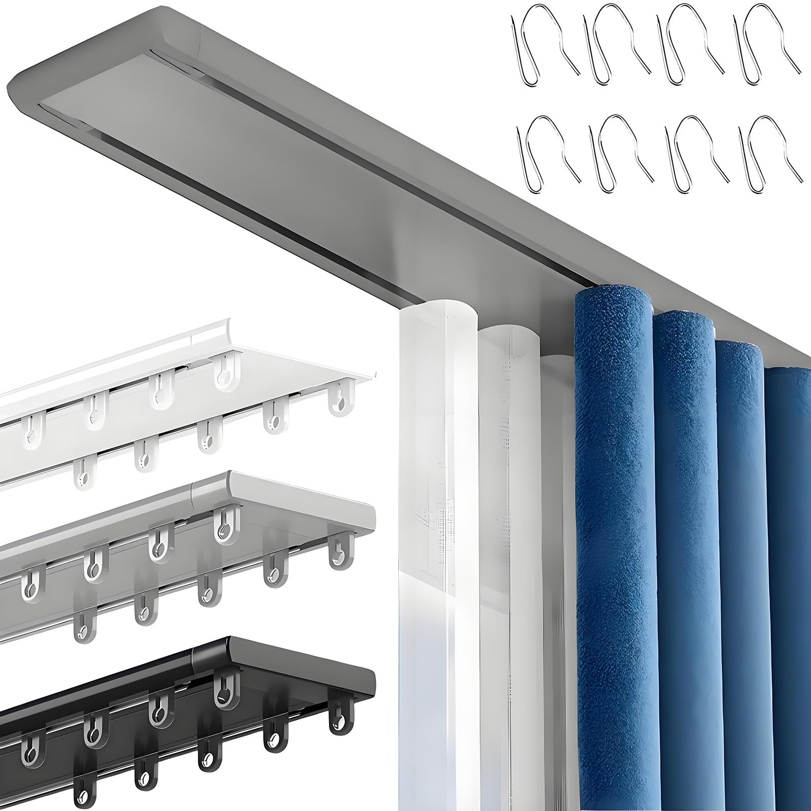 Carril deslizante de aluminio de fácil instalación para salón y hospital