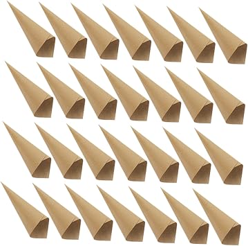 120pcs Kraft Paper Flower Cones for Weddings Confetti Petal Holders for Bouquets Candies and Chocolates Vintage Decor for Parties and Celebrations