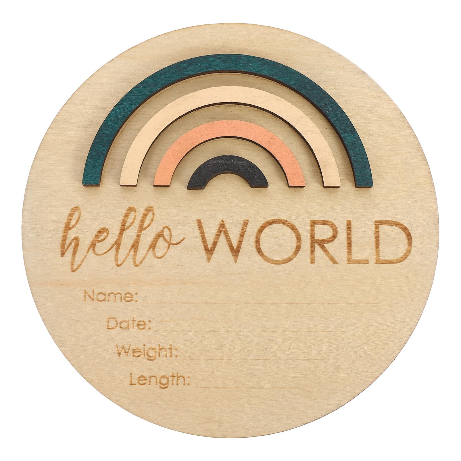 Beatifufu Wooden Baby Milestone Board Name Sign Newborn Photo Prop Infant Growth Record Baby Announcement