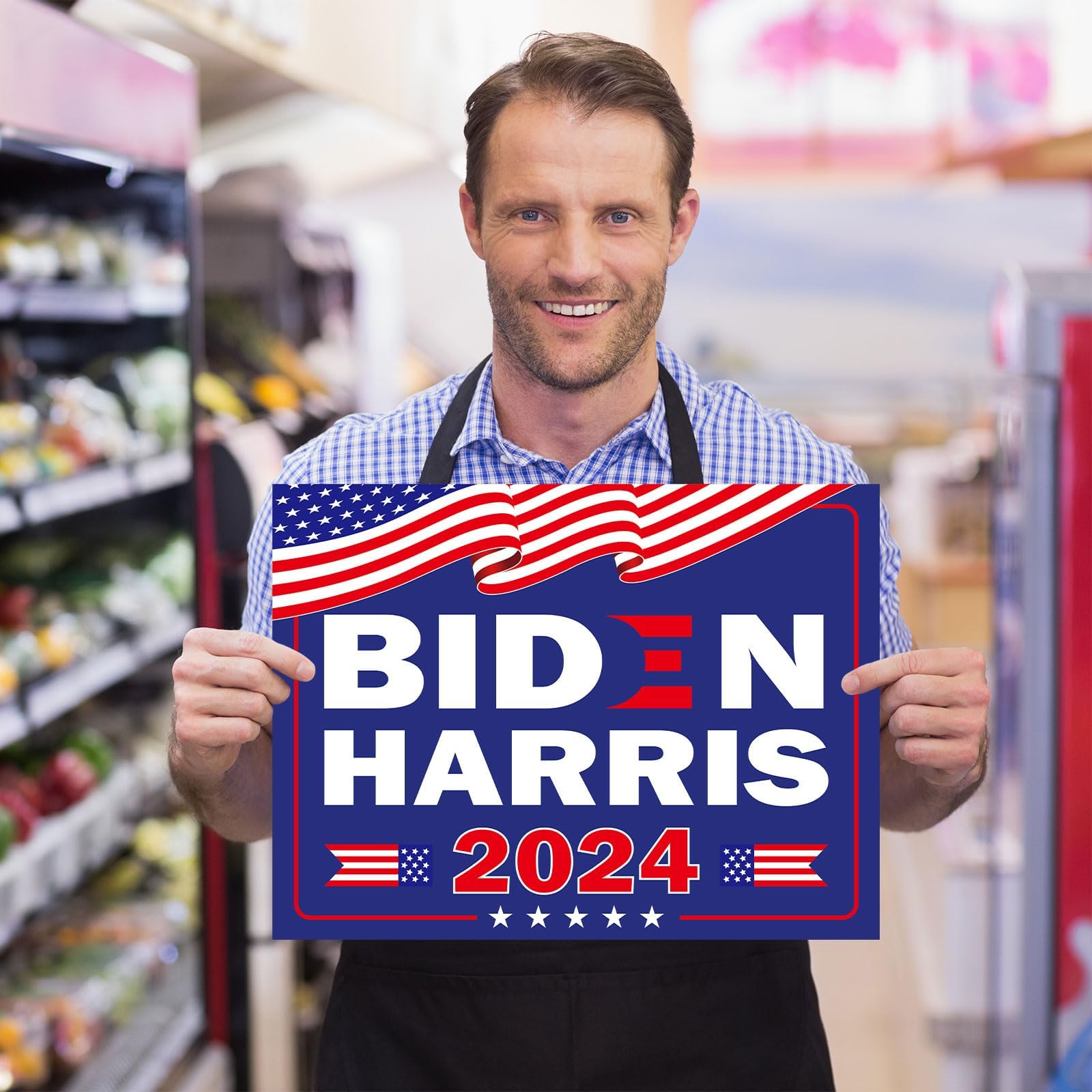 IFHUH Hofschild "Nope" Biden 2024 – Doppelseitige Gartenflagge, 30,5x45,7cm, Wetterfest & Personalisierbar