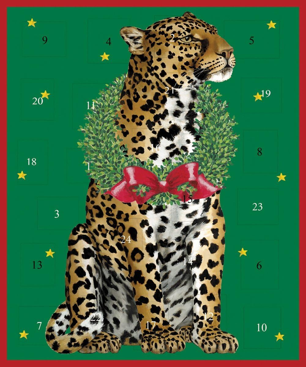 Caspari Entertaining Wild Christmas Advent Calendar Card with Envelop