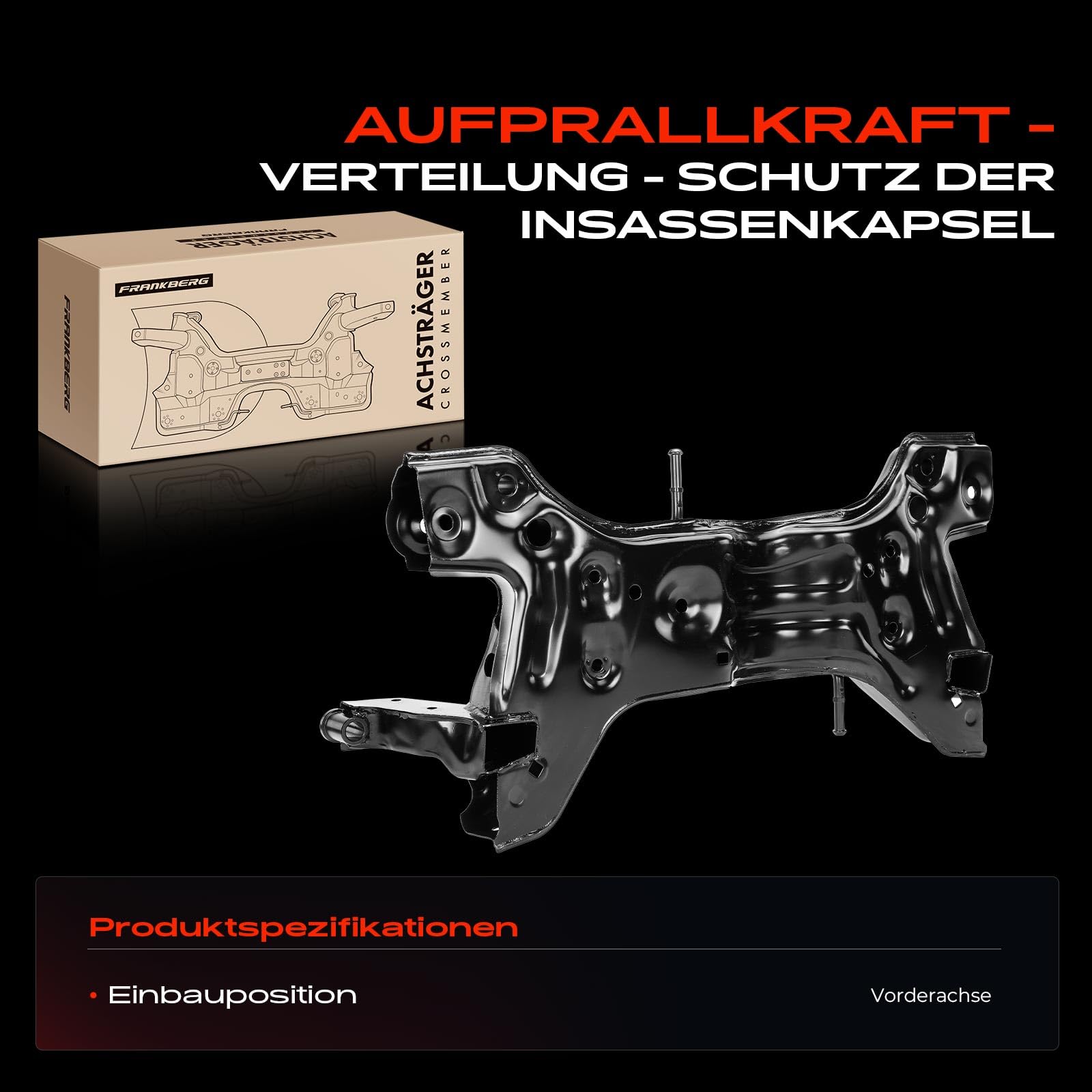 Frankberg Achskörper Achsträger Motorträger Vorderachse Kompatibel mit Polo 6R 6C 1.0L-1.6L 2014-2020 Fabia II 542 1.2L-1.6L 2006-2014 Room.ster 5J7 1.2L 2010-2015 Replace# 6R0199315J