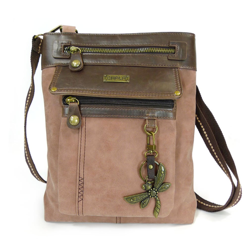 CHALA Patch Cross-Body Women Handbag, Canvas Messenger Bag Olive, Metal Charming Cross - Oliv, Medium — view 68