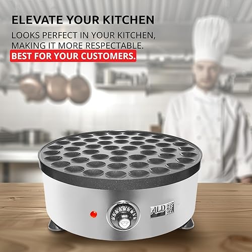 Miniatura 8 de ALDKitchen Mini fabricante de panqueques holandeses Hierro de Poffertjes 50 piezas Placa redonda