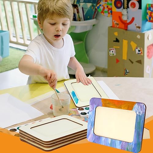 Miniatura 6 de VOKOY Paquete de 15 marcos de fotos de madera para manualidades, juego de marcos de fotos de 4 x 6 pulgadas, juego de marcos de fotos de pie para
