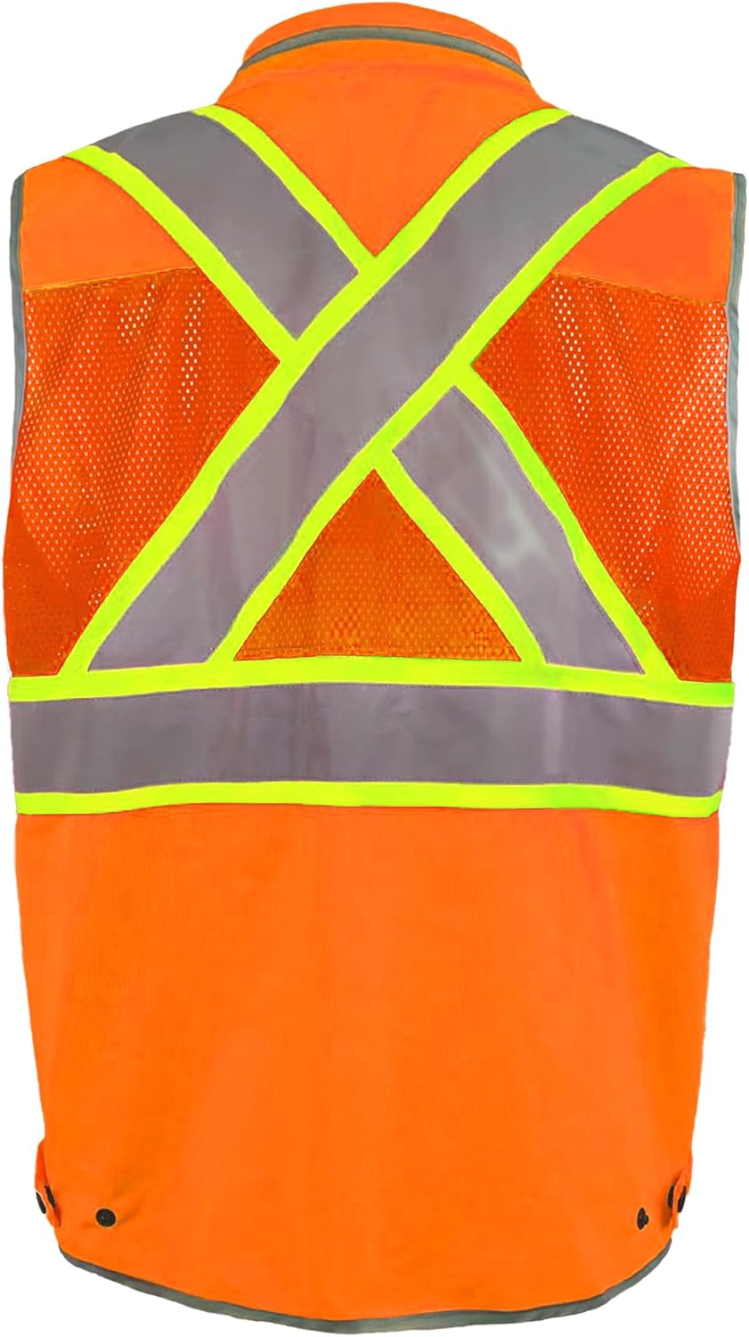 High Visibility Safety Work Vest for Men, Surveyor Safety Vest with Pockets, ANSI/ISEA 107-2020 Class 2 - Image 5