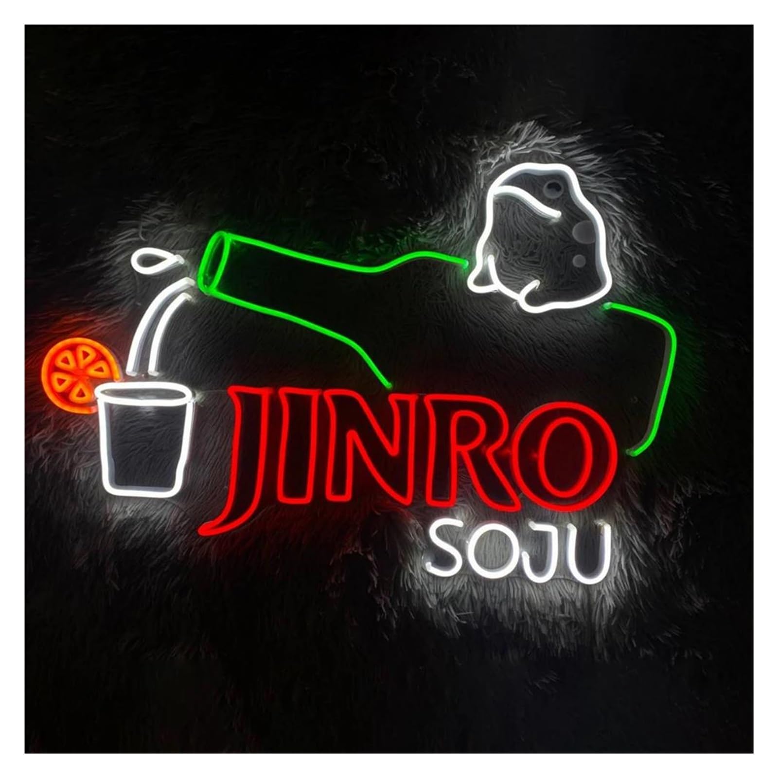 LEMST Signs Lamp Soju Neon Sign USB Powered Adjustable Brightness Soju Bottle Neon Lights Suitable for Party Club Wall Decor Business Neon Lights(D,30cmx40cm)