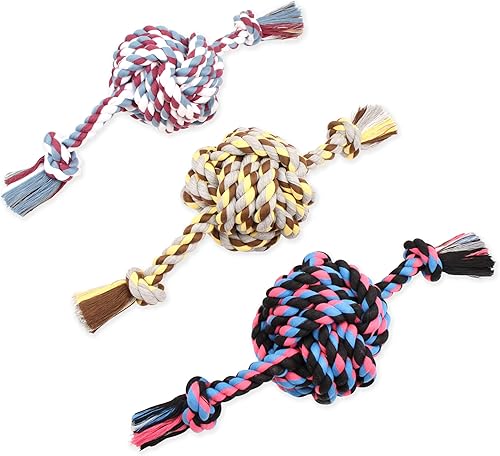 Miniatura 4 de Mammoth Pet Products Flossy Chews Colossal - Bola de puño de mono de 25 pulgadas con extremos de cuerda, colores surtidos, multicolor (20166F)