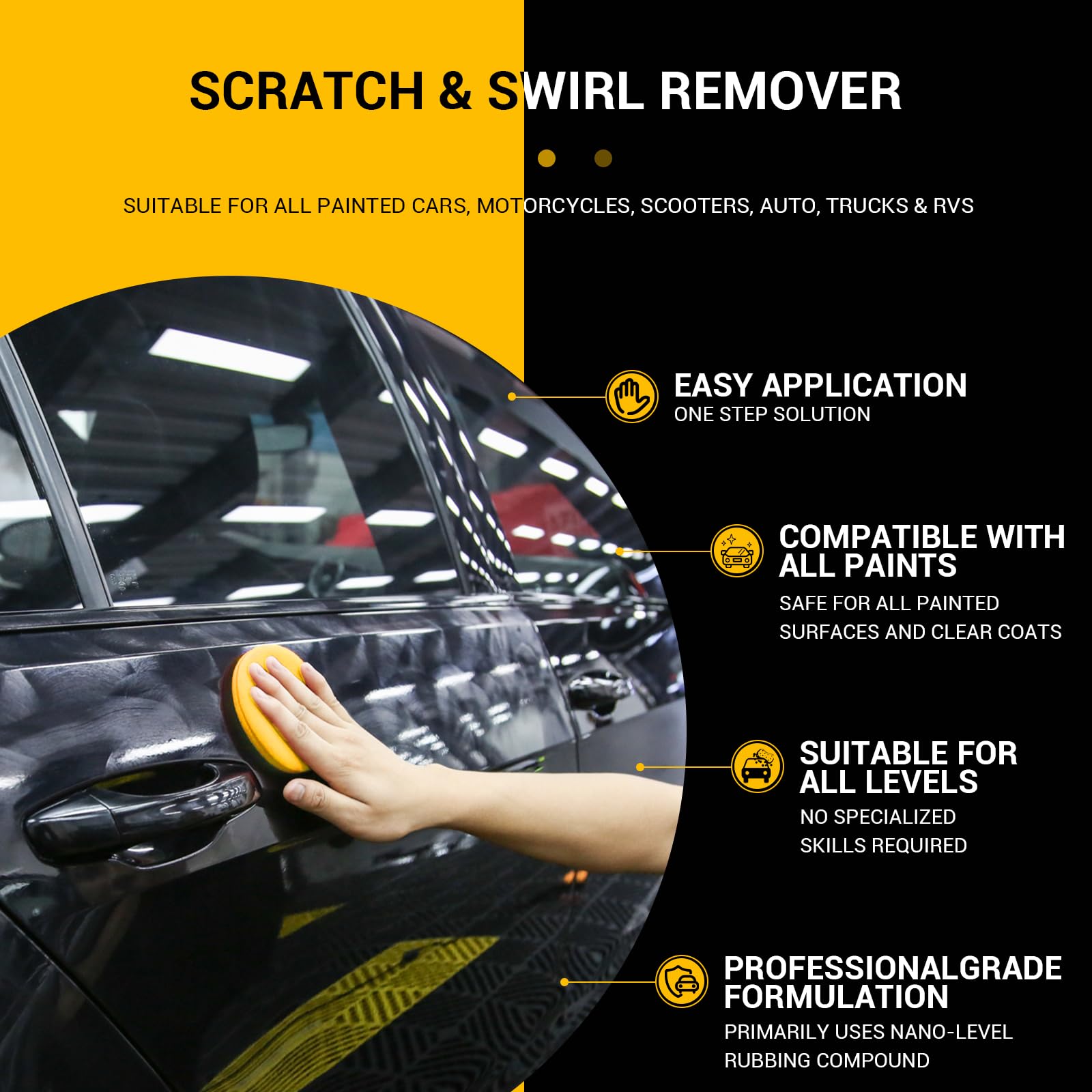 BUFFZIT Car Scratch Remover for Vehicles, Scratch Repair Wax, Rubbing & Polishing Compound, Easily Removes Surface Scratches, Effectively Reduces Swirl Marks for Cars and Other Vehicles, 3.4oz/100ml — view 8