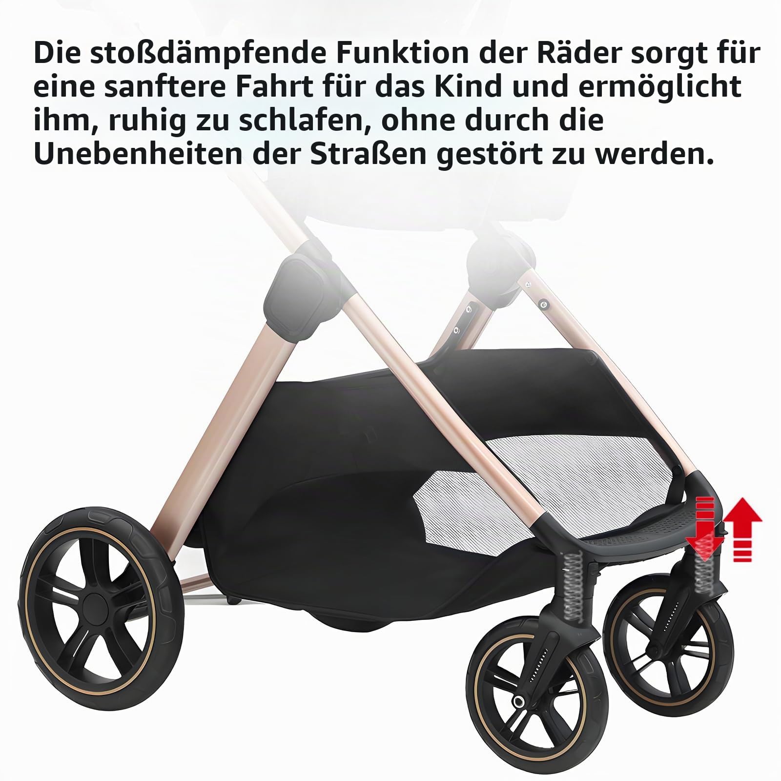 Reisesystem 3 in 1, kombi Kinderwagen, von Neugeborenen bis Kleinkind, All-Terrain, Einhand-Klappbar, Hochsitz-Baby-Kinderwagen, wandelbarer Babywagen