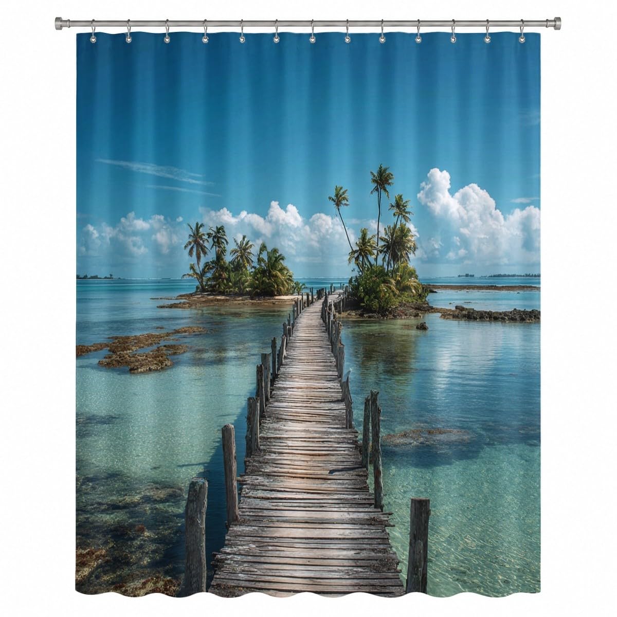 Generico Blu Tenda Doccia 240x200 cm Asciugatura Rapida, Facile da Pulire