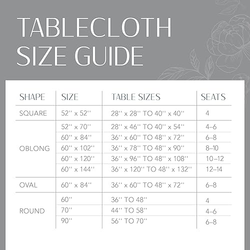 Miniatura 5 de Elrene Home Fashions Villeroy and Boch New Wave - Mantel de tela de lino con borde metálico, redondo, 90 pulgadas, blanco/plateado