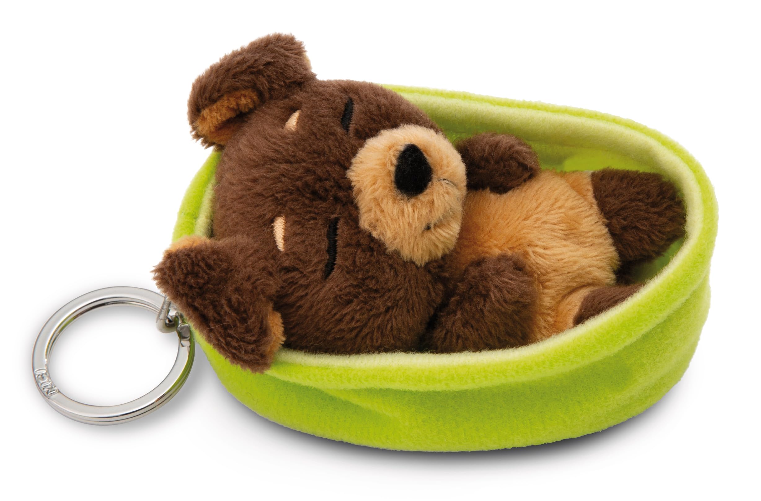 Nici Keyholder Sleeping Pets dog dark brown 8cm basket green